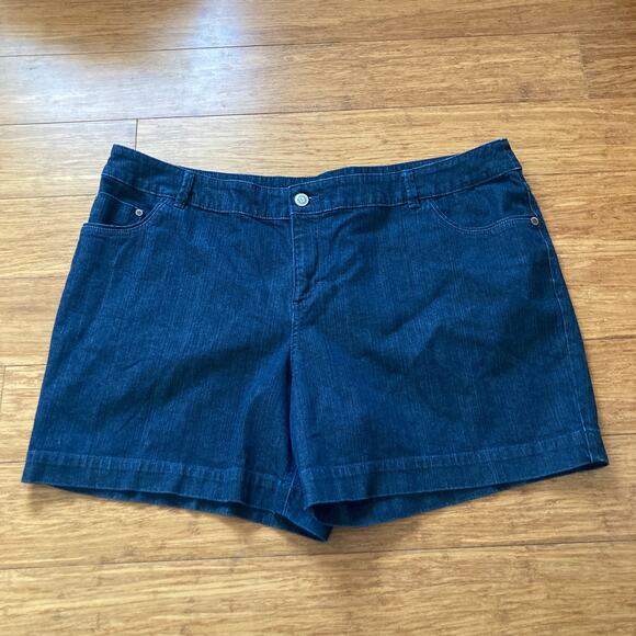 Mossimo Dark Wash Denim Shorts, Size 24W - Picture 1 of 4